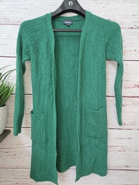 ModCloth Emerald Green Longline Ribbed Duster Cardigan XS